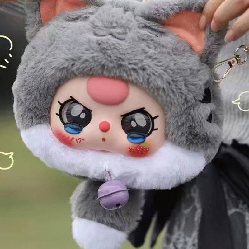 【T045】Baby Three Fortune Cat Zipper Bag Series Plush Dolls